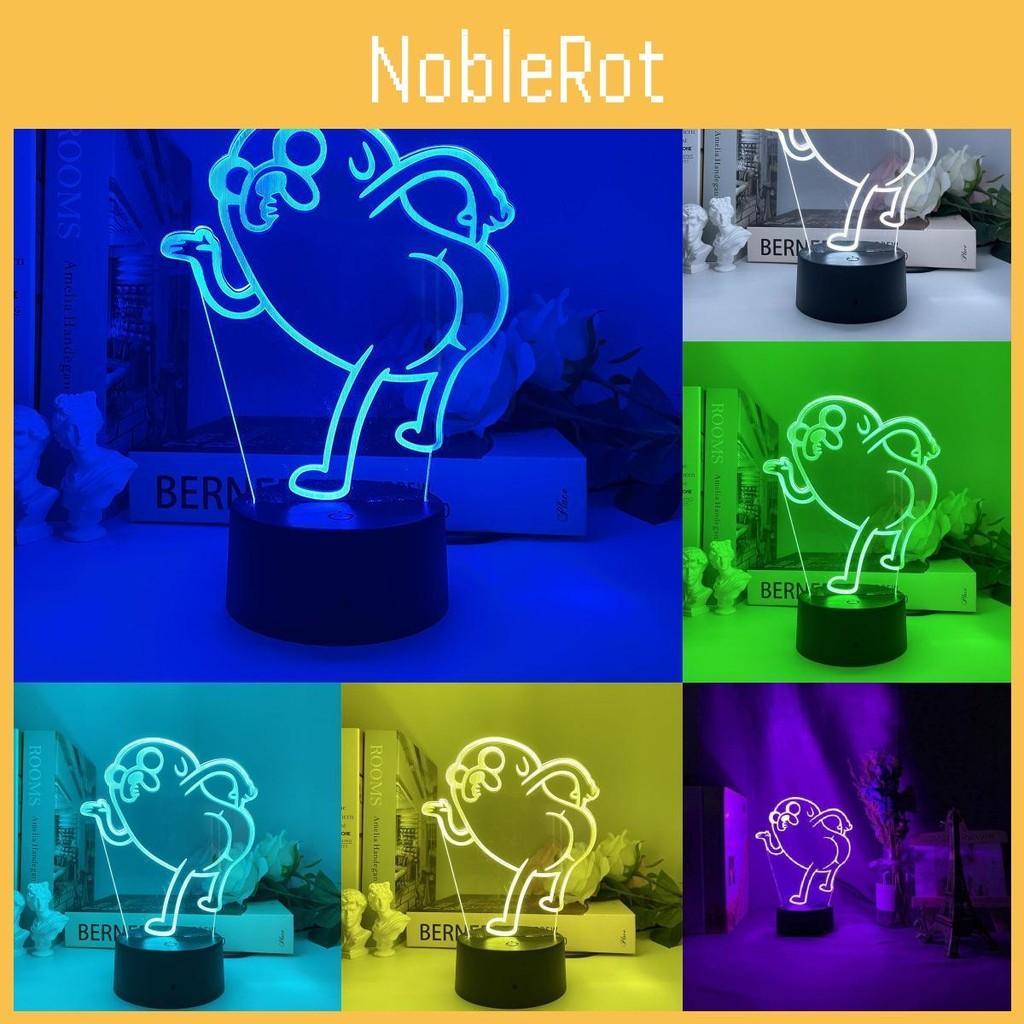 Time Adventure Jake The Dog Bend Over Figure 3d Night Light Acrylic Base Panel