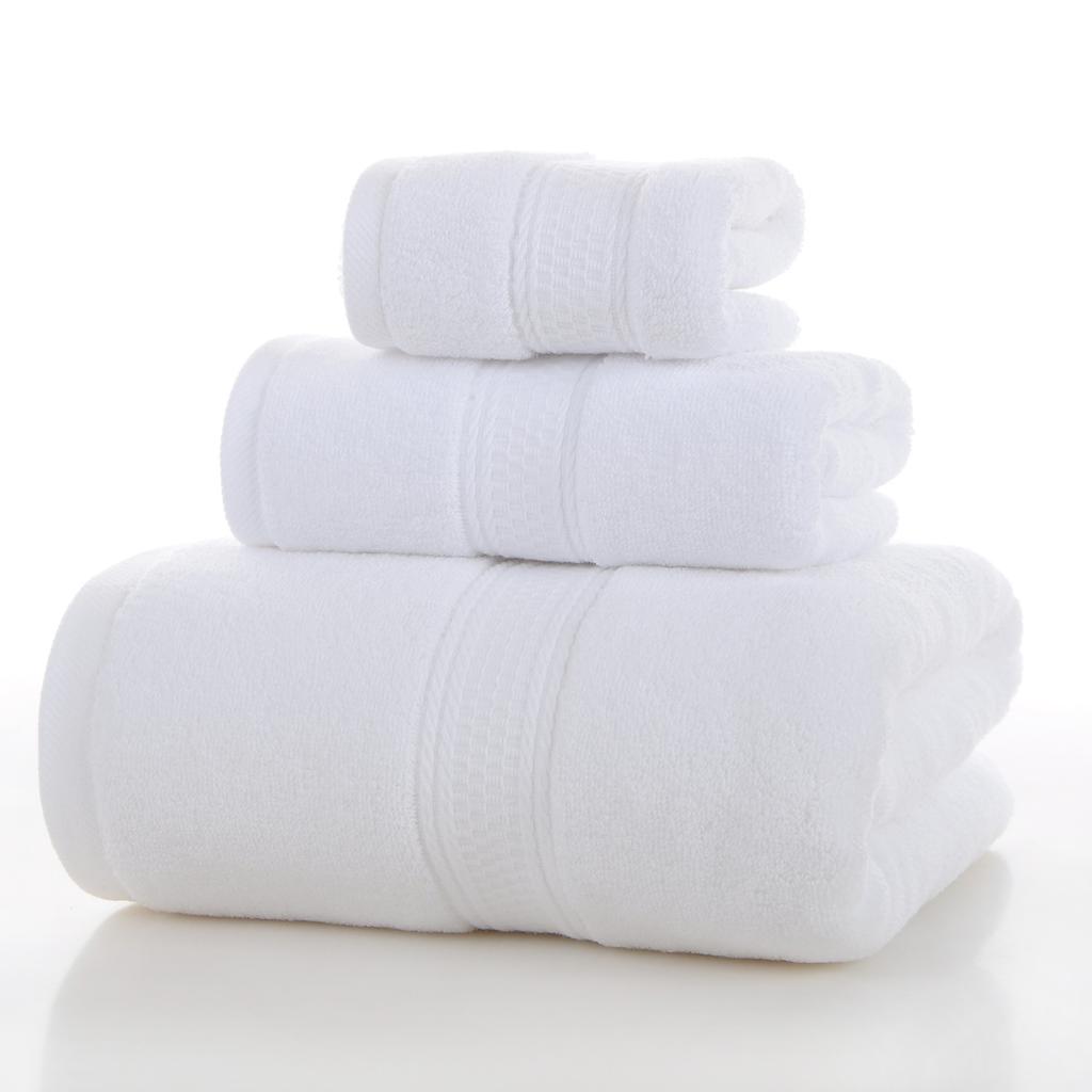 Style, plain cotton towel, three-piece household towel, soft and absorbent.