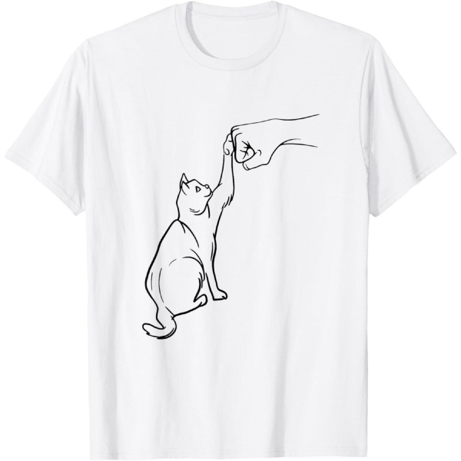 Funny Cat Best Friend Fist Bump Cat Lover T-Shirt for Men Women Girls Kids S