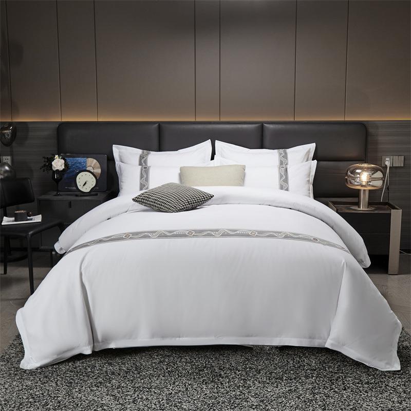 Four-Piece White Bedding Set for Hotels, Guesthouses & B&Bs: Includes Sheets and Three-Piece Duvet Cover Set