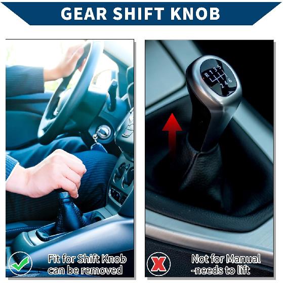 6 Speed Manual Gear Shift Knob for Mazda 3 2010-2013 / Front Automotive Gearbox Stick Shifter Lever Knob Durable Faux Leather Plastic / 1 Pcs Black