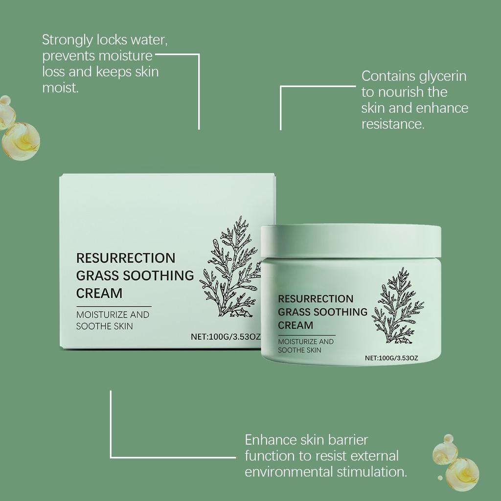 Reaktivierungs-Gras Beruhigende Creme, Zart und Weich zur Linderung Trockener Haut, Reparierend und Verbessert die Hautelastizität Creme