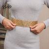 Fashion Waist Accessory for Dresses Stretchy Sequined Belt, Women Sparkly Wide Retro Dress Evening Party Snap Buttons, Glittery Elastic Band