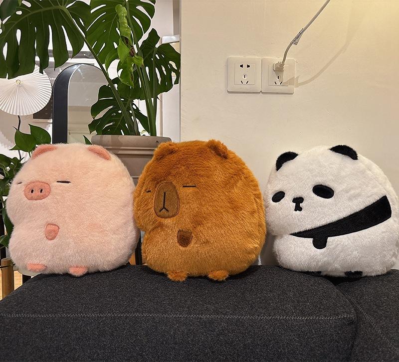 Capybara Pig Panda Soft Plush Toys Adorable Stuffed Plushies Animal Hugging Pillow Home Bedroom Sofa Cushion Birthday Gifts