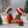 Christmas Couple Statues Perfect Holiday Gift and Decorative Figurines for Home Office Car Party Supplies