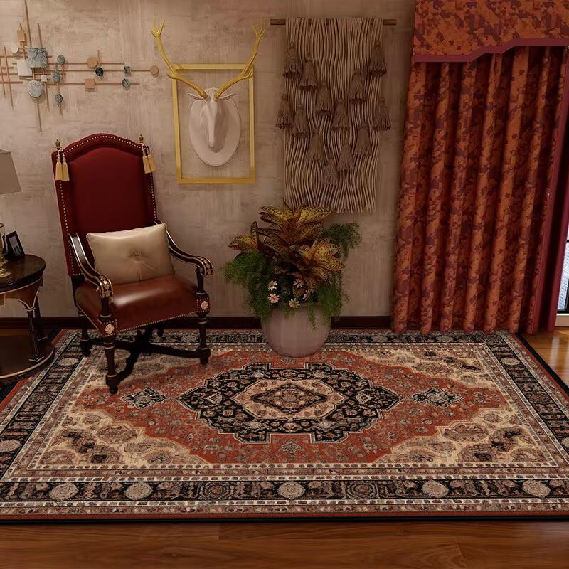 Retro Ethnic Style Bedroom Carpet Persian American Carpets Large Area Living Room Decoration Rugs Cloakroom Lounge Rug Washable