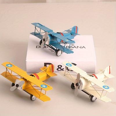 1Pcs Vintage Plane Shape Crafts Plane Ornaments Living Room Miniature Metal Art Home Decoration