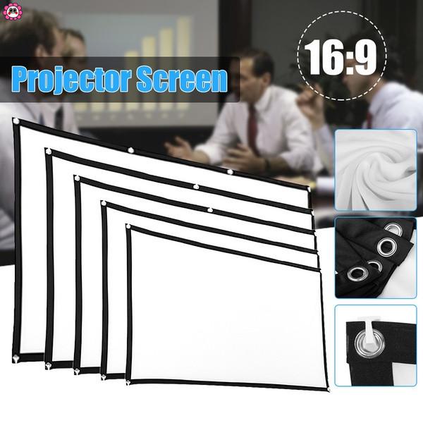 4:3 Portable Movie Projector Screen Projector Curtain Outdoor without Folding Crease 60//72//84//100 Inch Foldable Projector Screen 100inch