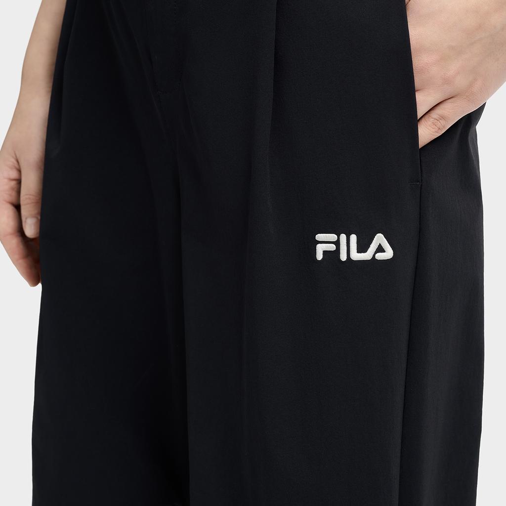 Fila Original Fashion Simple Classic Retro Sports Style Versatile Comfortable Loose Woven Casual Pants Women Bottoms Black F51W629801FBK