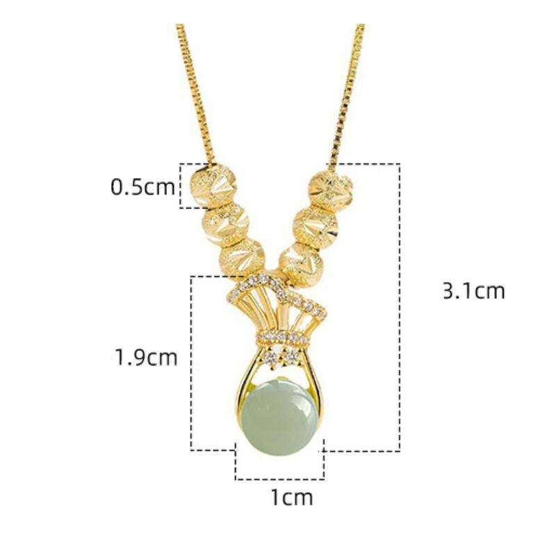 Retro-Halskette, leichter Luxus, modisches Temperament, Granatapfelgrün-Anhänger, Schlüsselbeinkette