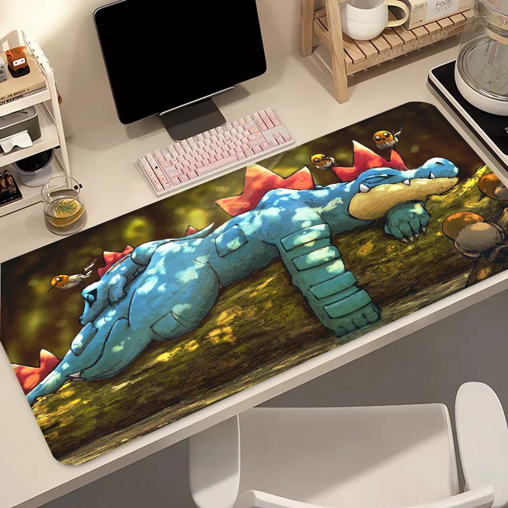 Anime Mouse Pad 900x400 Gaming Accessories Carpet Gamer Keyboard Desk Mat P-pokemon Feraligatr Non-Slip Laptop Notebook Mousepad