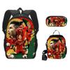 Set Zaino da Fan Coppa del Mondo 2026 Zaino 3 in 1 Borsa a Tracolla Astuccio Zaino Scolastico per Studenti Grande Capacità Tema Calcio