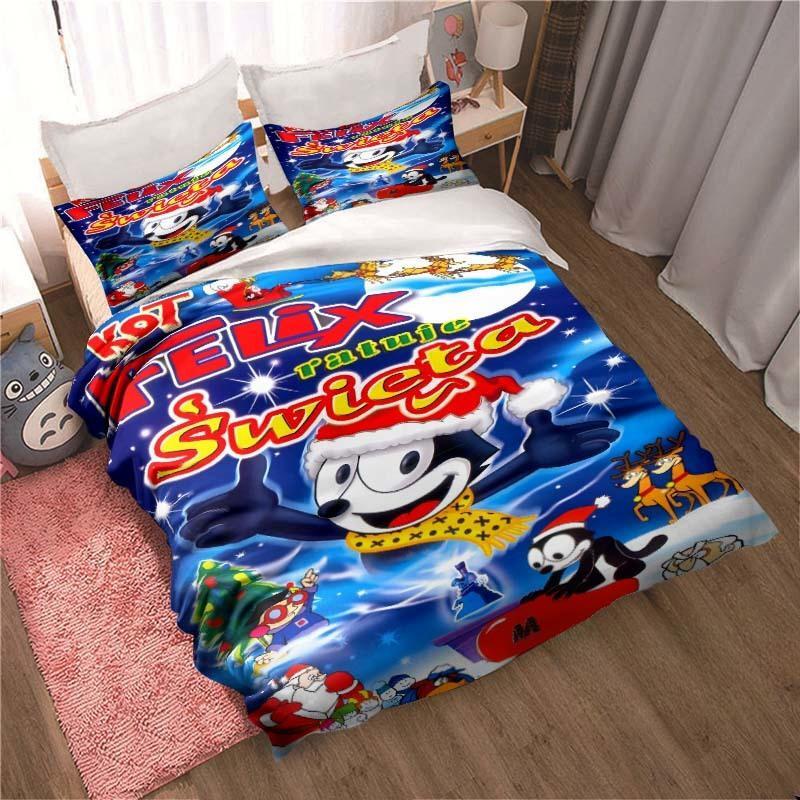 Fashion Cartoon Felix Cat Bedding Set Fashion 3D Printing Home Decoration Boy Girl King Size Bedding Set Quilt Cover Pillowcas