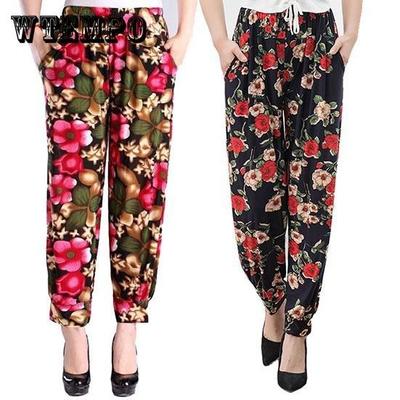 Damen 2-teiliges Set Frühling Sommer Große Größen Hosen Lose Bedruckte Jogginghose Herbst Hohe Taille Dünne Lässige Cropped Hose