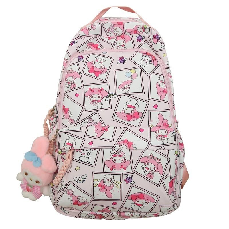 Fashionable Unisex Nylon School Backpack With Comfortable Curved Shoulder Straps In Multiple Colors розовый