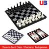 UB AIA Magnetic 3-in-1 Chess/Checkers/Backgammon Large Set