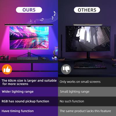 60cm LED Monitor Light Computer Reading Screen Hanging Desk Light Stepless Dimming Lamp For Monitor Lights Bedroom Office