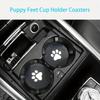 2Pcs Dog Paw Silicone Car Coasters Universal Fit Anti-Slip Cup Holder Protection Durable Easy To Clean Car Interior Accessories