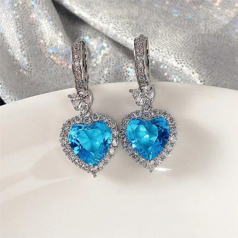 Zircon Oxide Temperament Earrings For Women Attending Banquets Fashion Mosonite Party Jewelry Personality Long Pendant