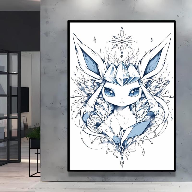 

Pokemon Pikachu Wall Painting Presented in Black White Art Printed with High Quality Pigments It Adds A Warm Atmosphere To Home 21X30CMNo Framed