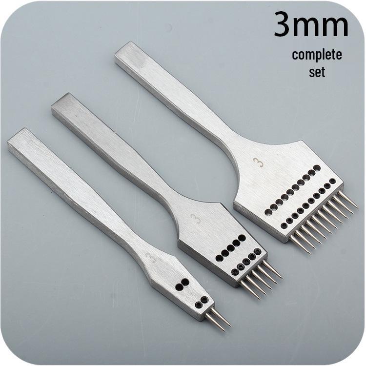 Handgefertigtes Lederstanzwerkzeug mit Edelstahlgriff & austauschbarem rundem Stanzkopf