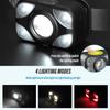 Lightweight Fishing LED Headlamp Rechargeable Headlight Support White/Warm Yellow/Red Three Light Colors Waterproof Lamp