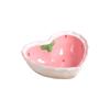 Cute Strawberry Heart Shape Ceramic Bowl Plate with Heat Resistant Base for Safe Dining Ideal for Family Meals Parties