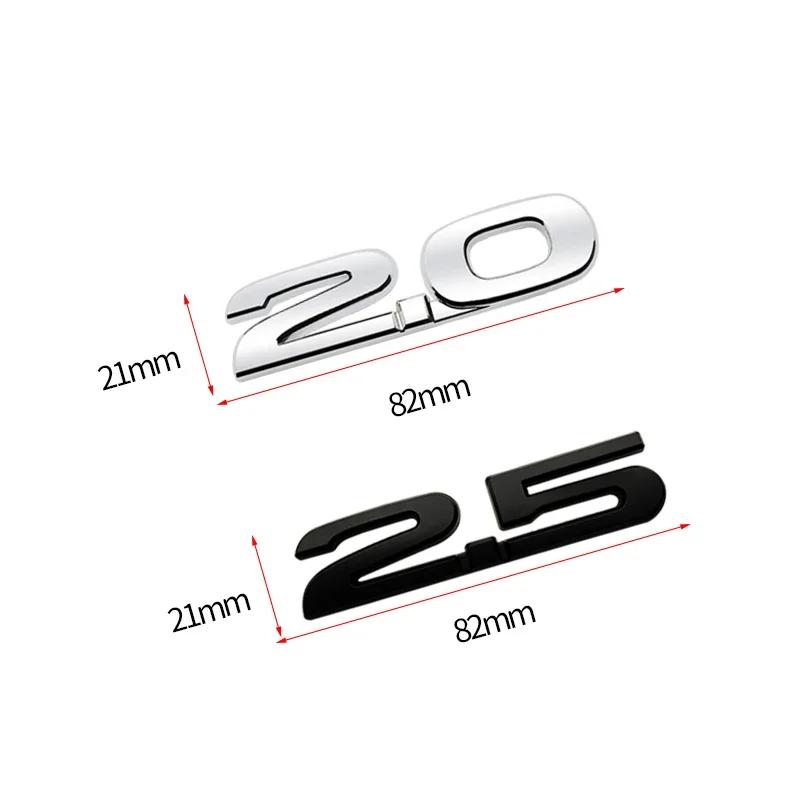 3D Metal 2.0 2.5 Letters Car Fender Emblem Rear Trunk Badge Sticker For Mazda 3 6 Axela CX5 CX7 MX5 Chrome Black Accessories