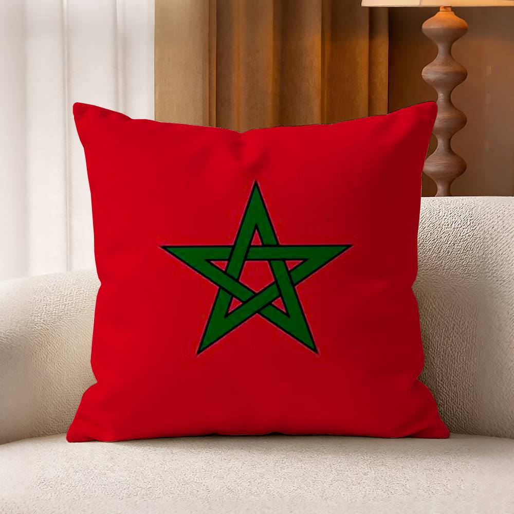 Morocco FFlag Cotton Linen Square Pillow Covers Home Decor Gifts