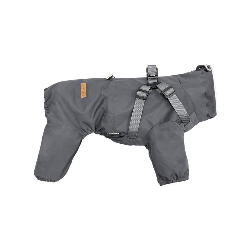 Waterproof Dog Raincoat With Reflective Stripes 4-Leg Design Small To Large Breeds Outdoor Use