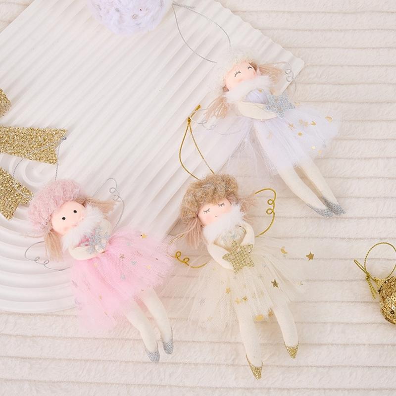 Stoffengel-Puppe Anhänger Schmuckstück Leichte Dekoration für Kinder Dekorative Weihnachtsbaum-Accessoires
