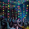 UV Neon Party Decoration Fluorescent Star Heart Circle Dot Garland Glow In The Dark Hanging Streamers Banner