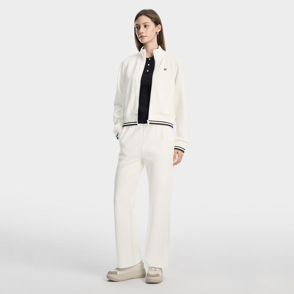 FILA Heritage Classic Minimalist Fashion Casual Versatile Comfortable Jacket Women jackets Cloud-Mushroom-White F11W618504FWT