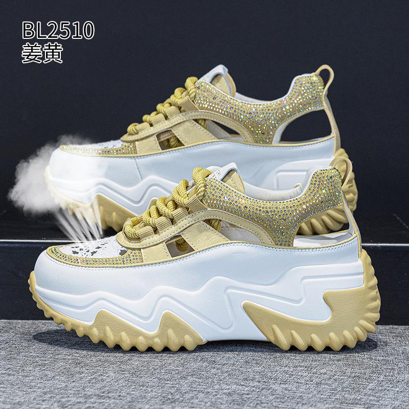 

Leather platform dad shoes summer new comfortable hollow breathable sports and leisure sandals 34