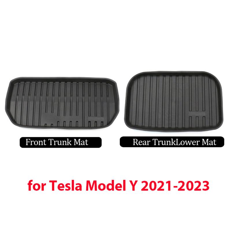 For Tesla Model Y 3 TPE Trunk Mat Rear Front Rear Trunk Floor Cushions Frunk Storage Box Protector Pads Cargo Tray Accessories