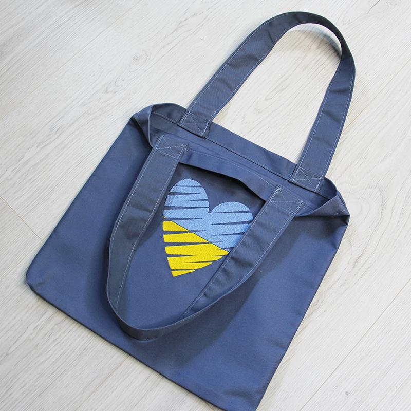 Nakışlı Bez Çanta Kalp Ukrayna LB774 NeedleWoman   Mavi (39681009)