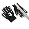 Unisex-Halbfinger-Halloweenhandschuhe mit Totenkopf und Knochen, leuchtende fingerlose Handschuhe für den Winter