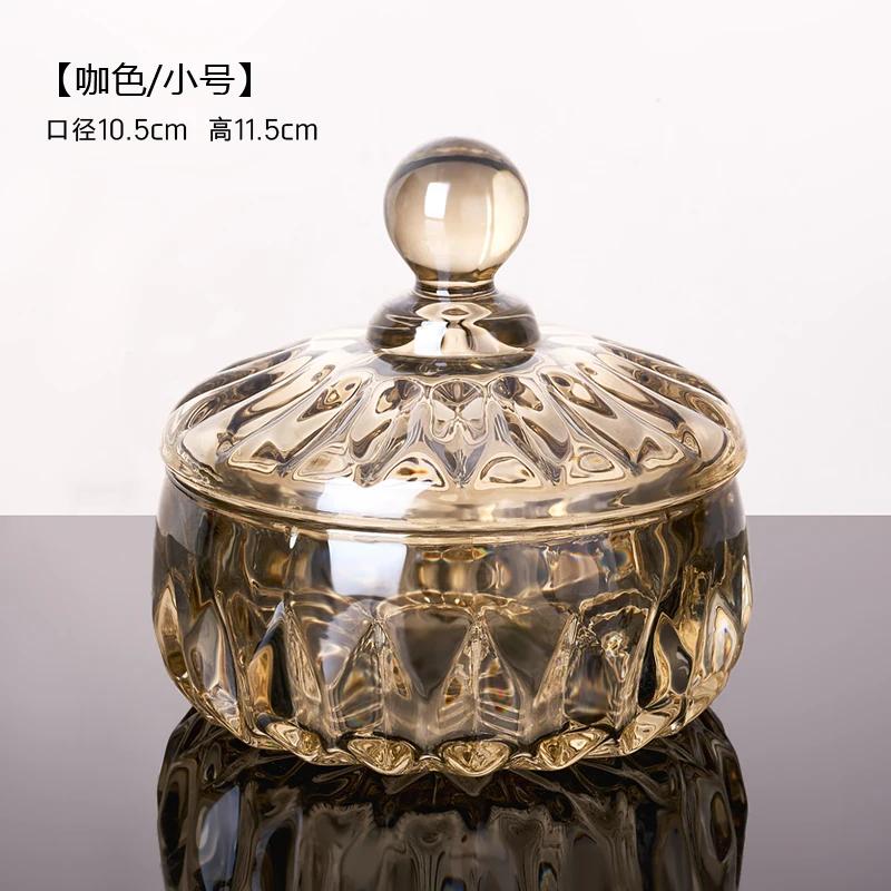 Creative European Style Crystal Glass Candy Jar Household Transparent Sugar Jar Snack Storage Bottels with Lid Storage Jar