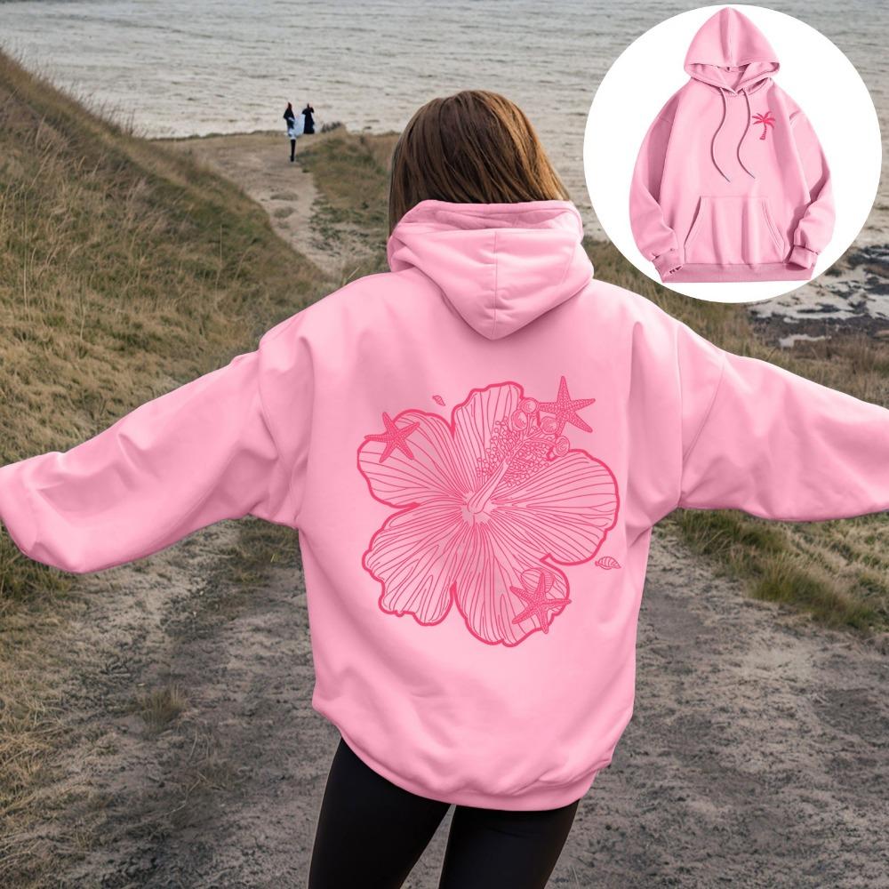 Damhuvtröja med bokstavstryck, långärmad, pullover, avslappnad streetwear-mode, HipHop-tröja, Harajuku, Unisex