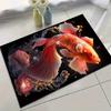 Luxurious Koi Fish Carpet with Golden Accents,  Crystal Velvet Anti-Slip Area Rug, Elegant Home Decor for Living Room or