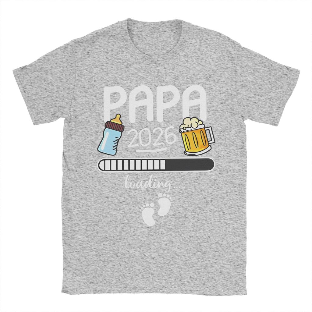 Papa 2026 Men T Shirt Future Dad French Texts Beer Lovers Father's Day Crazy Tee Shirt Short Sleeve T-Shirt Cotton Unique Clothe