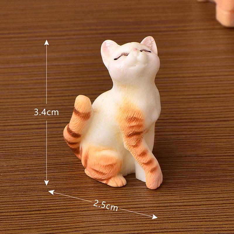 Kawaii Mini Cat Ornament Garden Kitten Statue Gift Miniatures Cat Kitten Family Cat Decorative Figurines Cute Crafts