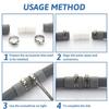 Zestaw metalowych zacisków Złączka rury odpływowej 17mm średnica wewnętrzna 21mm średnica zewnętrzna 65mm długość całkowita Instalacja Złączka rury odpływowej