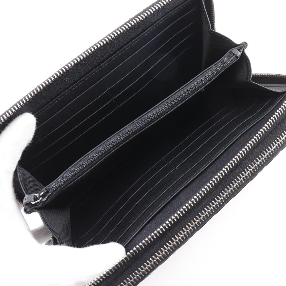 Gucci Travel Document Case Purse 449246 Micro Outlet Black Sima Leather Mens Used