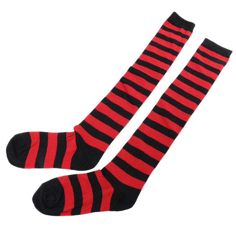 Women Girls Over The Knee Socks Thigh High Long Striped Stocking 11 Colors