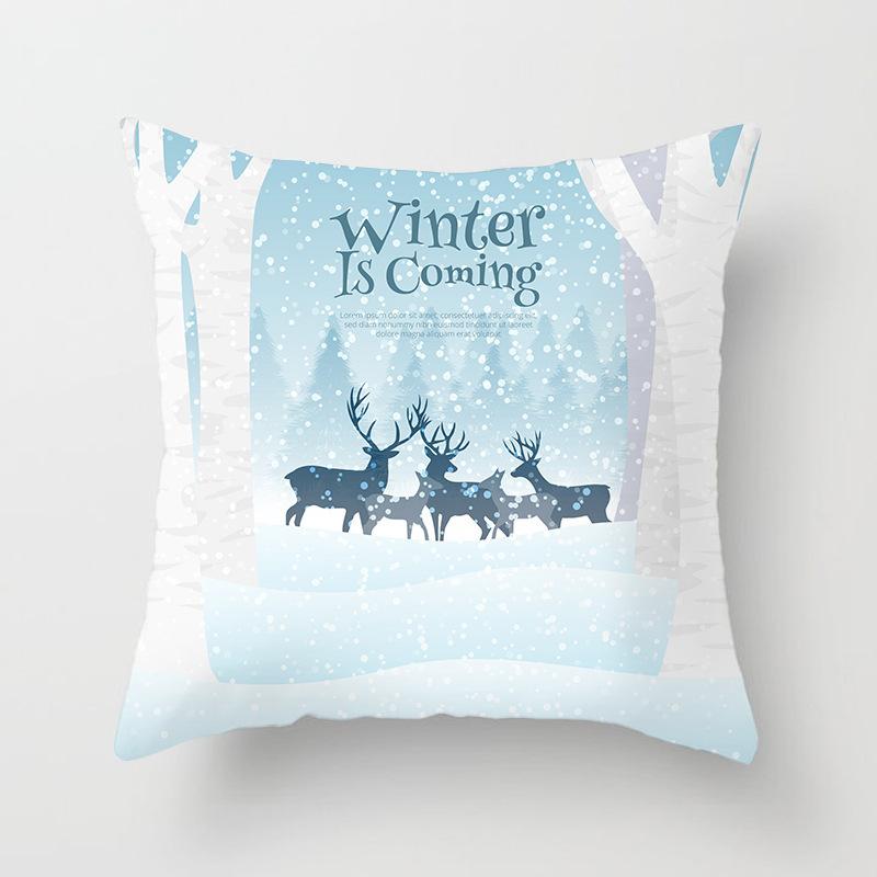 Christmas Snowflake Home European and American Digital Printing Car Pillow Cushion Pillowcase Can Be Customized
