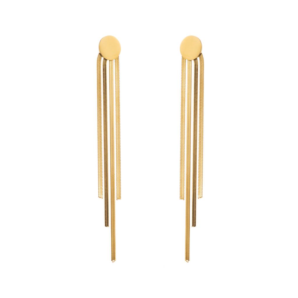 Übertriebene lange Quastenohrringe aus Edelstahl, modische und trendige lange Ohrringe für Frauen