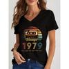 Koszulka Vintage 1984/1975 Edycja Limitowana Graficzny Nadruk T-shirty Kobiety Krótki Rękaw Dekolt w Serek