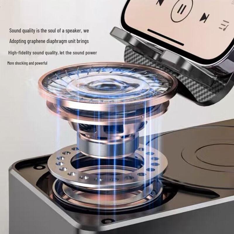 3-in-1 Smart Home Handyhalter: Powerbank, Bluetooth-Lautsprecher & 360°-Audio