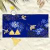 Swan-blue floral pattern polyester microfiber beach towel is highly absorbent, suitable for swimming and beach outings